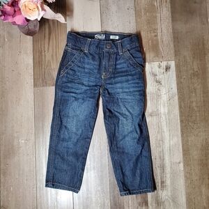 B'gosh Blue Jeans Workwear Straight Dark Wash Blue Size 3T 100% Cotton NWOT